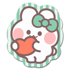 [LINEスタンプ] シール風うしゃぎ！！2緑色