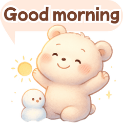 [LINEスタンプ] ずっと使える♡やさしいくまさん日常英語冬