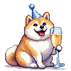 [LINEスタンプ] 年末な太っちょ柴犬 カウントダウン