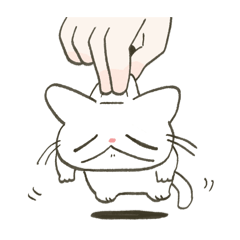 [LINEスタンプ] もっちり白猫◎