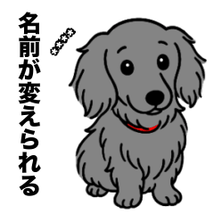 [LINEスタンプ] 名前入りダックスロングソリッドブルー