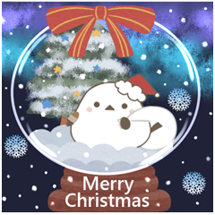 [LINEスタンプ] 飛び出す！三毛猫とシマエナガ 冬スタンプ3