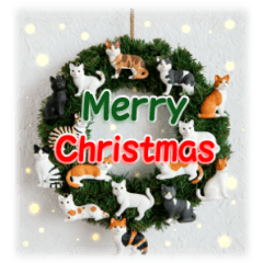 [LINEスタンプ] 猫♥クリスマスツリー・ケーキ・リース