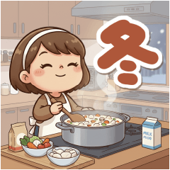 [LINEスタンプ] 可愛いママさんのあいさつ(冬)第1弾