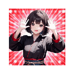 [LINEスタンプ] 冬の着物ガール☆日常＆クリスマススタンプ