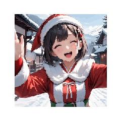 [LINEスタンプ] 和風サンタガール☆冬のほっこりスタンプ