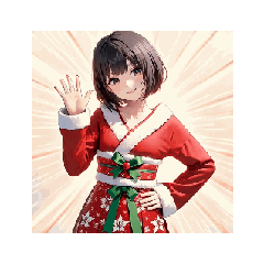 [LINEスタンプ] 和風サンタガール☆クリスマススタンプ