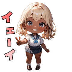 [LINEスタンプ] ガングロギャル、爆誕。