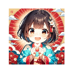 [LINEスタンプ] 晴れ着ガールのお正月スタンプ