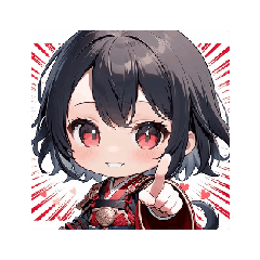 [LINEスタンプ] 赤のちび戦士スタンプ