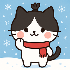 [LINEスタンプ] ちょんまげ八割れ猫の冬の日常スタンプ