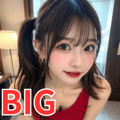 [LINEスタンプ] 【BIG】赤いドレスの女子大学生の誘惑＆罵倒