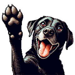 [LINEスタンプ] 無言で伝えるラブラドールレトリバー 黒