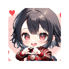 [LINEスタンプ] 赤のちび戦士スタンプ002