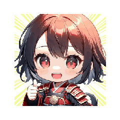 [LINEスタンプ] 赤のちび戦士スタンプ003