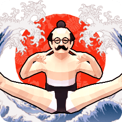 [LINEスタンプ] 小さいおじさんお正月相撲【再販】