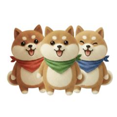 [LINEスタンプ] 毎日使える♪まるふわ柴犬トリオのスタンプ