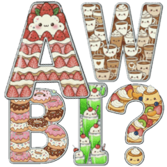 [LINEスタンプ] 可愛いスイーツのアルファベット＆数字♡