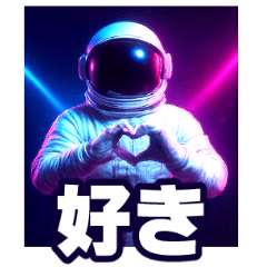 [LINEスタンプ] デカ文字♥ファンキー宇宙飛行士