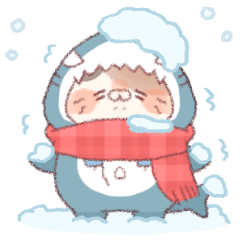 [LINEスタンプ] 【冬】サメ！着ぐるみ動物2