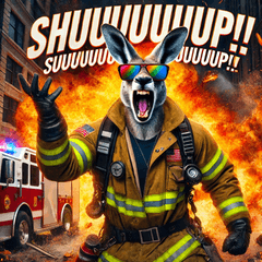 [LINEスタンプ] カンガルー消防士！！