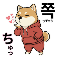 [LINEスタンプ] 柴犬で日本語と韓国語会話