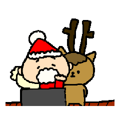 [LINEスタンプ] 動くサンタクロースとトナカイ