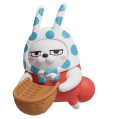 [LINEスタンプ] 動く 3D擦れうさぎ（冬）silent