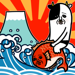 [LINEスタンプ] ホルスタインおばさんのあけおめ（再販）