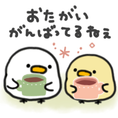 [LINEスタンプ] 励ましあう＊しろいトリ＆きいろのトリ＊