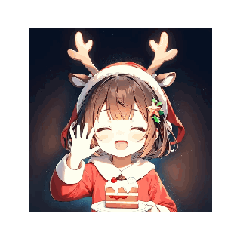 [LINEスタンプ] トナカイサンタガールのアニメスタンプ