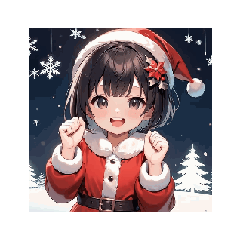[LINEスタンプ] 雪のサンタガールのほっこりアニメ