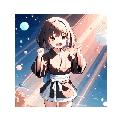 [LINEスタンプ] 黒衣ガールの季節アニメスタンプ