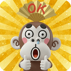 [LINEスタンプ] イラッとお猿さんの冬3D