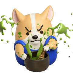 [LINEスタンプ] 動く 3D猛コーギー2 silent