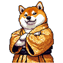 [LINEスタンプ] 親分ふとっちょ柴犬 ポジティブ親分