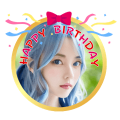 [LINEスタンプ] AI美人4・誕生日‪おめでとう☆ありがとう