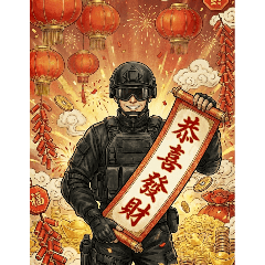 [LINEスタンプ] 特種部隊X最強新年賀祠