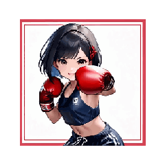 [LINEスタンプ] ボクシングガールの元気アニメスタンプ