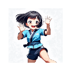 [LINEスタンプ] 元気いっぱい！走る女の子スタンプ