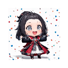 [LINEスタンプ] 赤黒ちび騎士のかわいいアニメリアクション