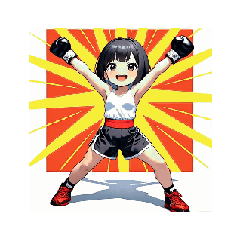 [LINEスタンプ] 元気いっぱい！ファイティング少女
