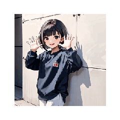 [LINEスタンプ] ゆるかわパーカー少女の日常スタンプ