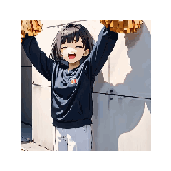 [LINEスタンプ] ほのぼのパーカー少女の日常スタンプ