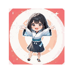 [LINEスタンプ] 和風ゆる制服ガールのやさしいスタンプ