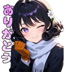 [LINEスタンプ] ぬくもりマフラーガール