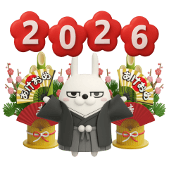 [LINEスタンプ] 動く 擦れうさぎ年末年始2026