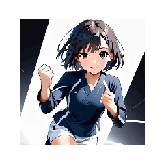 [LINEスタンプ] 駆けだすガールのアクティブスタンプ