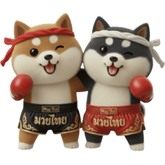 [LINEスタンプ] ムエタイ大好き♡柴犬夫婦の日常スタンプ