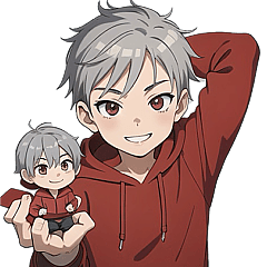 [LINEスタンプ] レッド推し男の子♡僕とちびキャラ(再販)